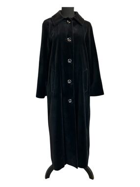 Vintage black velvet floor-length maxi opera coat